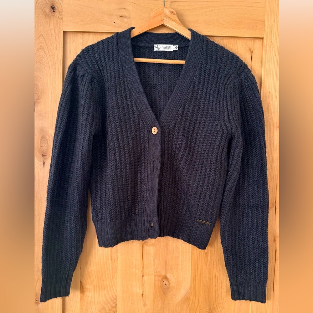 Carve Designs Tinsley Crop Puff Sleeve Cardigan